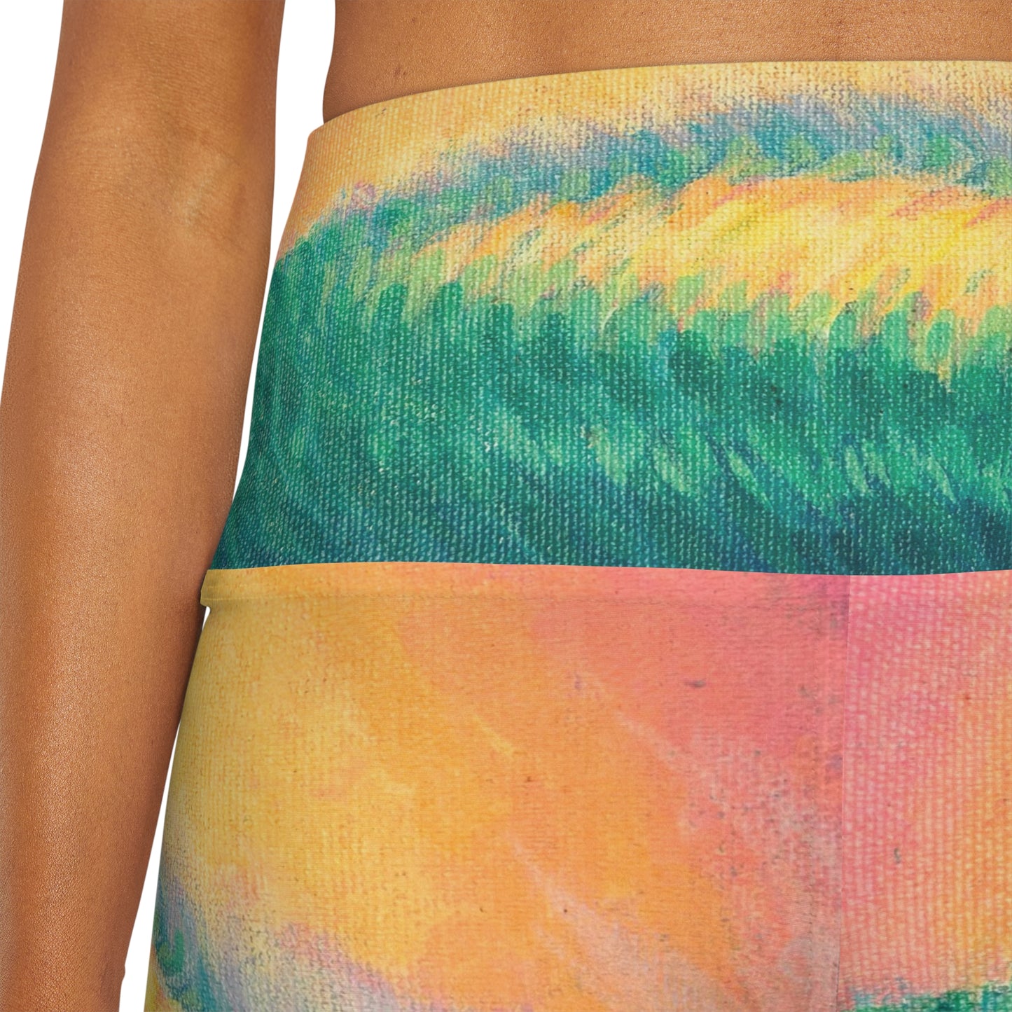High Waisted Yoga Shorts (AOP)