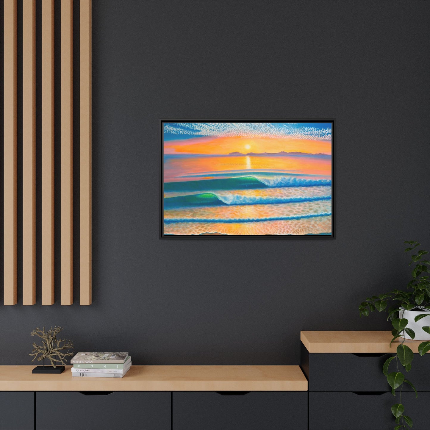 Matte Canvas, Thalia Street, Framed (Multi-color)