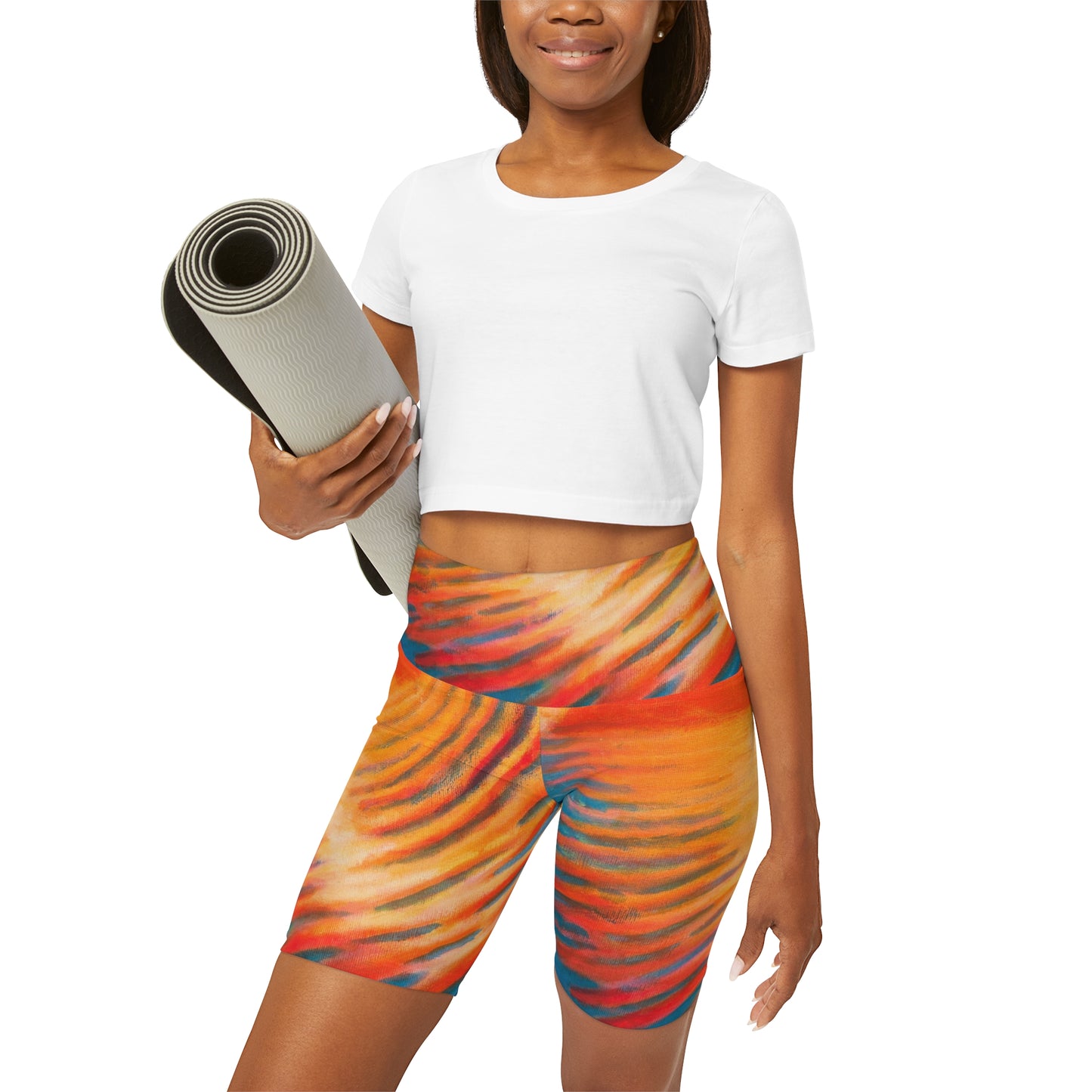 High Waisted Yoga Shorts (AOP)