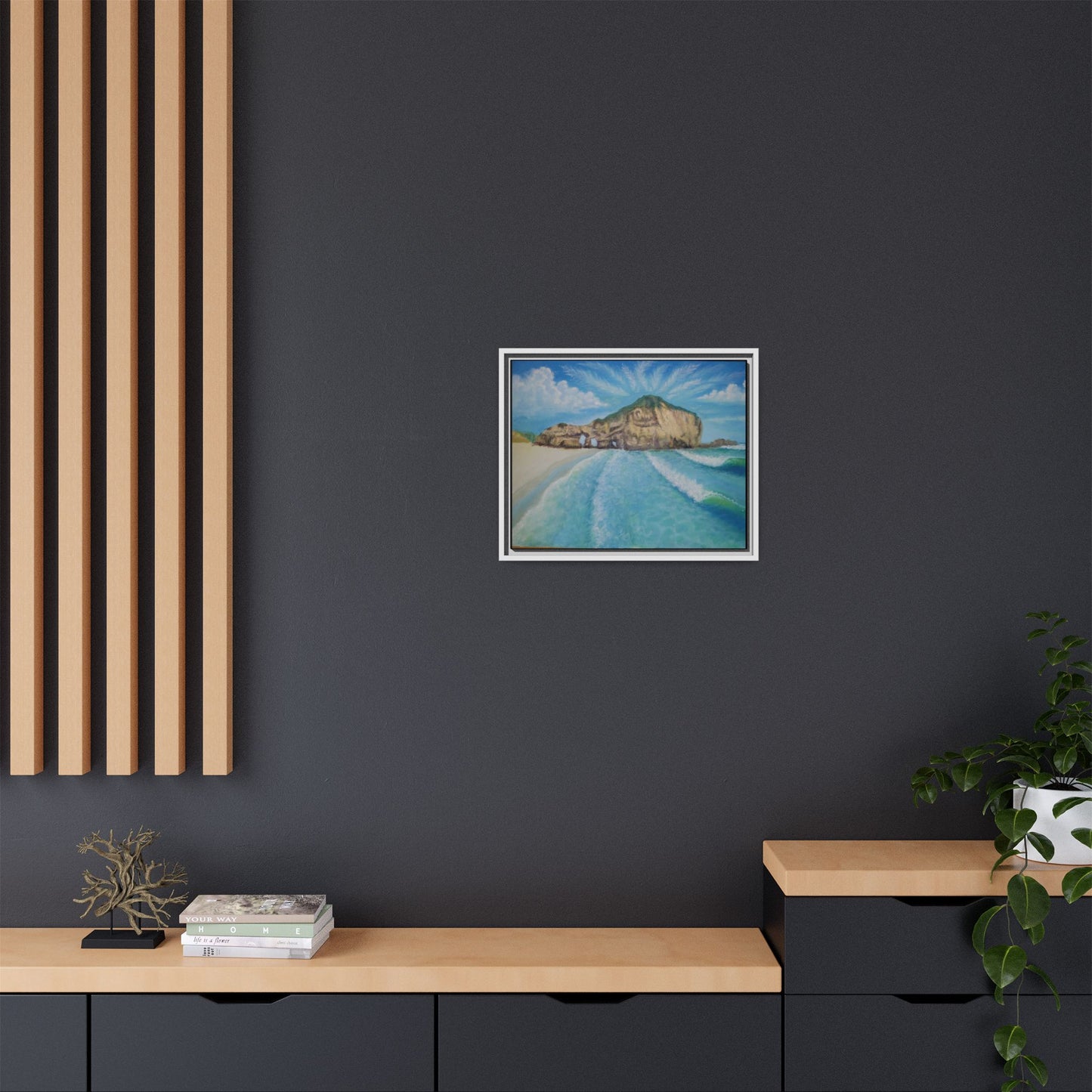 Matte Canvas, Three Arch Bay, Framed (Multi-color)