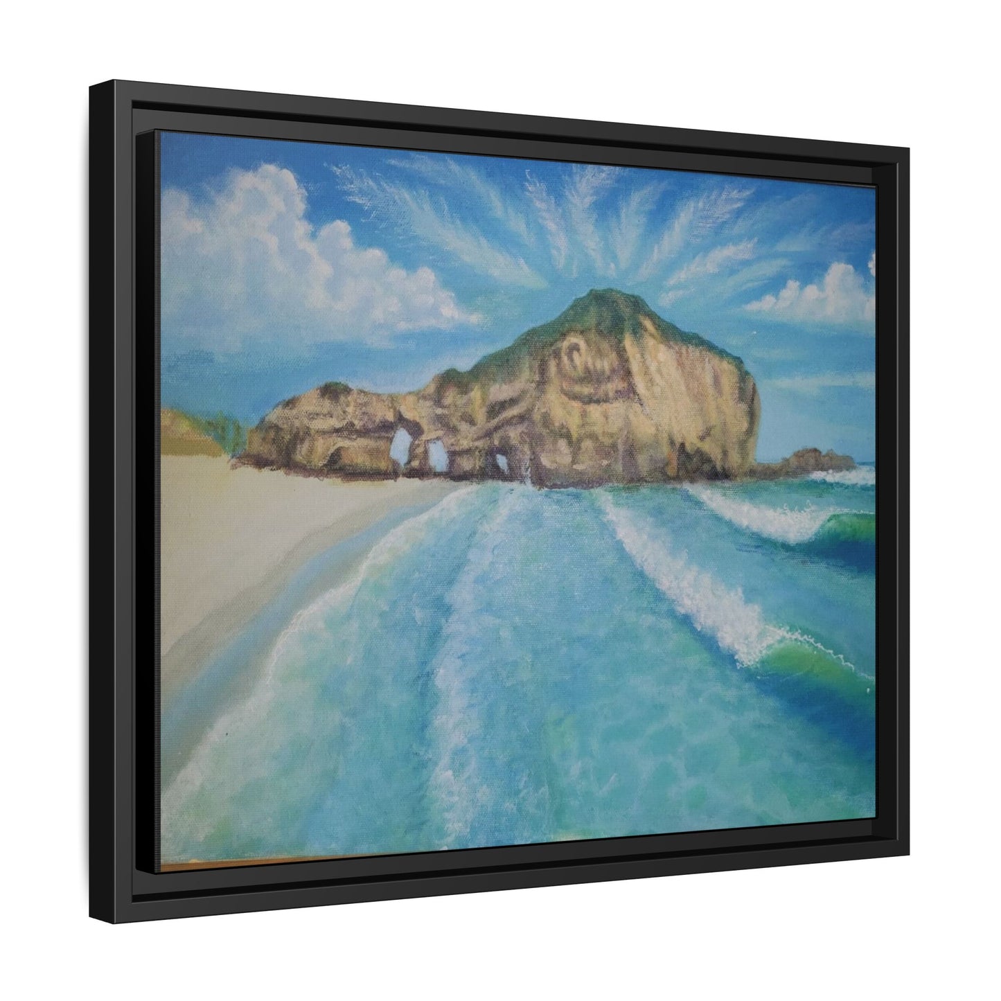 Matte Canvas, Three Arch Bay, Framed (Multi-color)