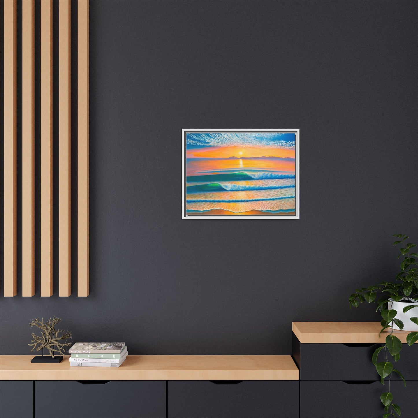 Matte Canvas, Thalia Street, Framed (Multi-color)
