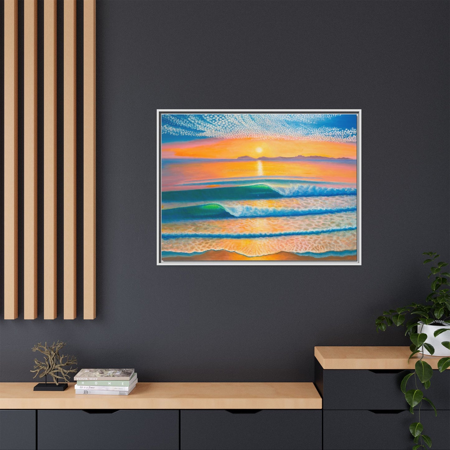 Matte Canvas, Thalia Street, Framed (Multi-color)