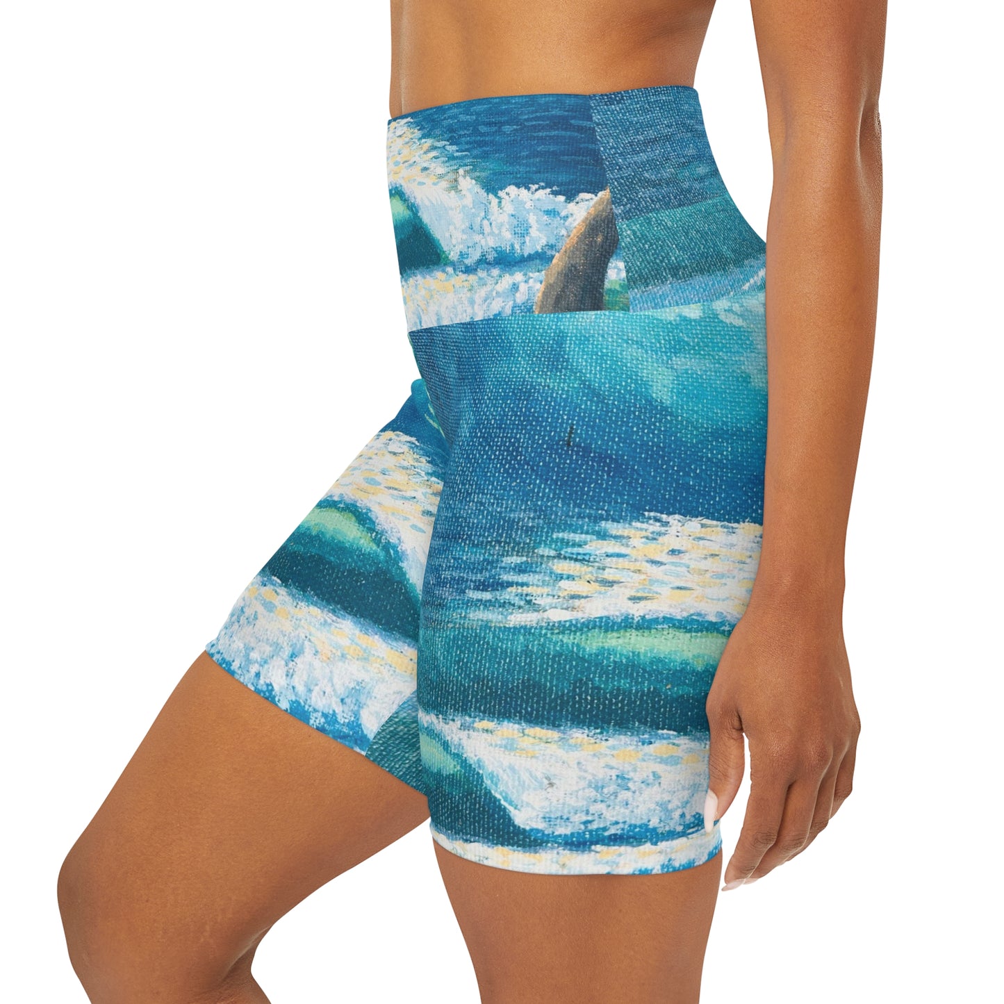 High Waisted Yoga Shorts (AOP)