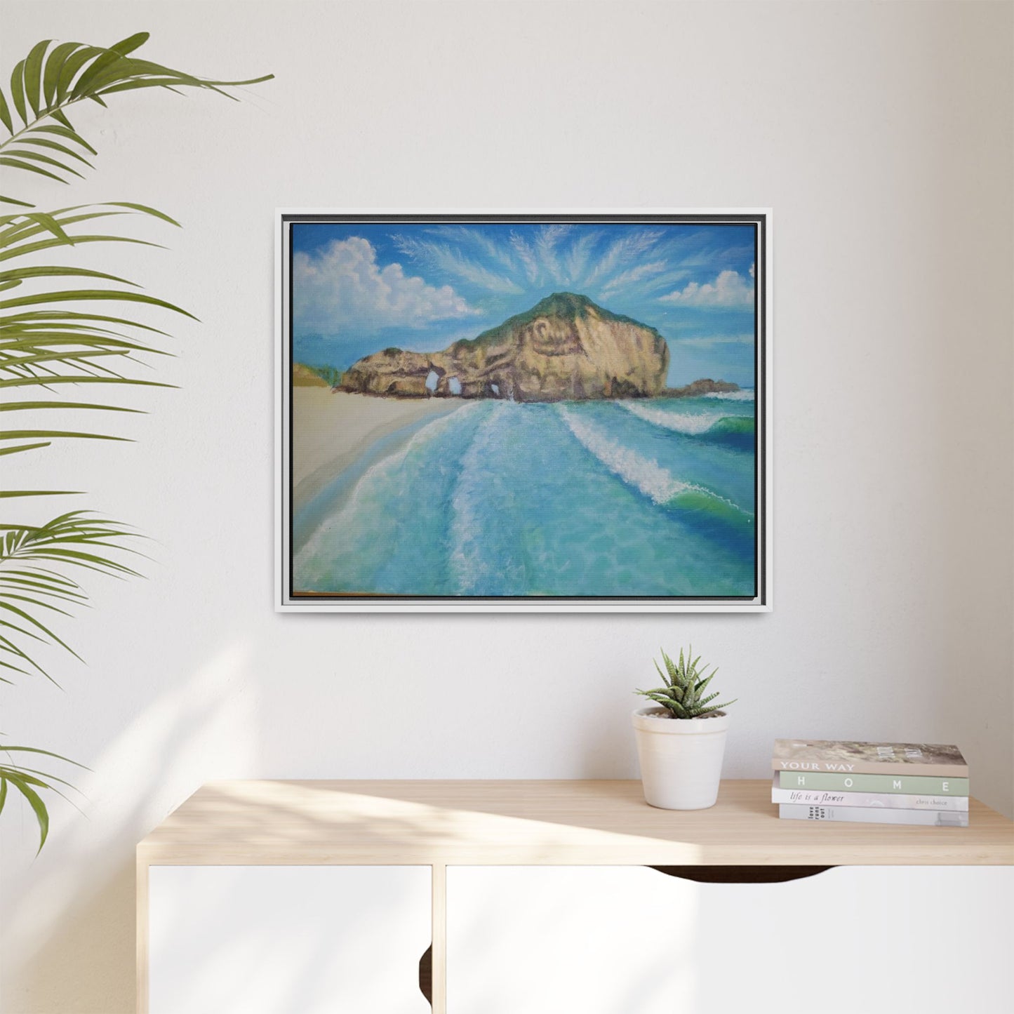 Matte Canvas, Three Arch Bay, Framed (Multi-color)