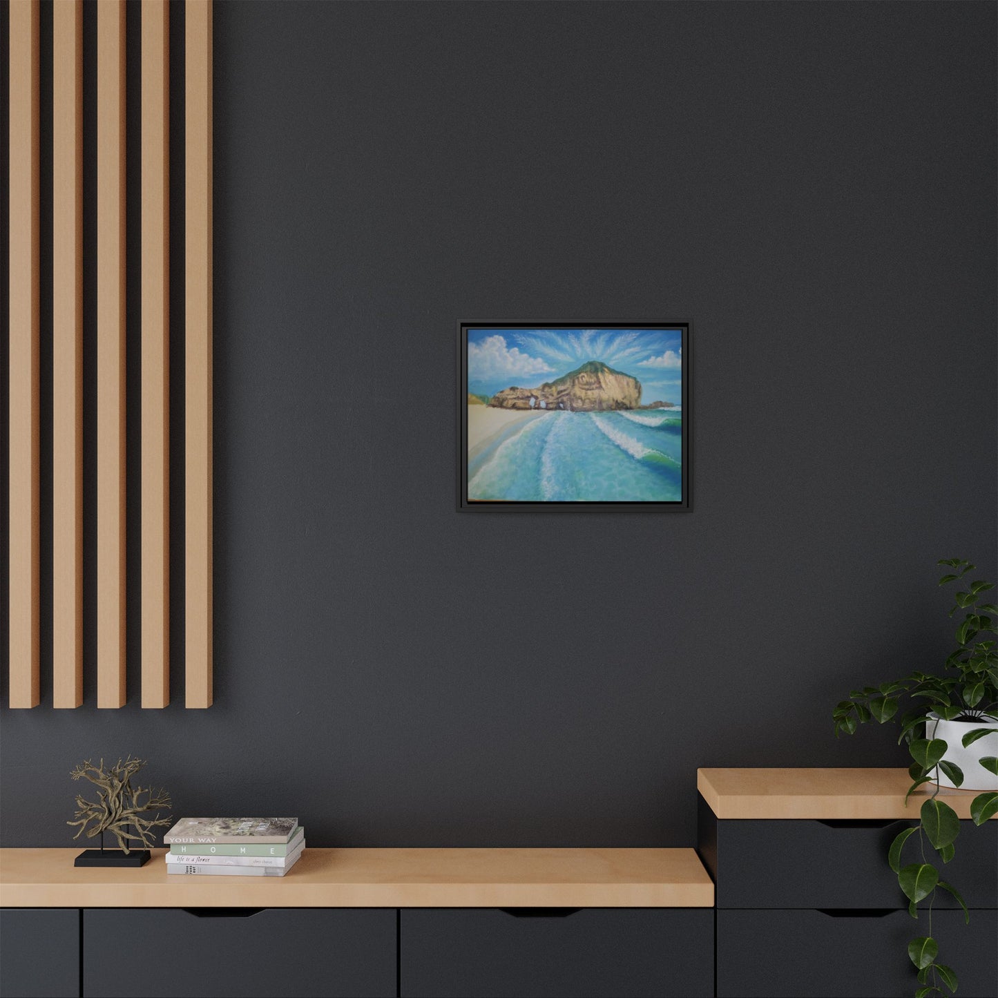 Matte Canvas, Three Arch Bay, Framed (Multi-color)
