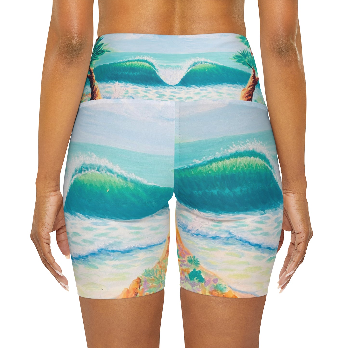 High Waisted Yoga Shorts (AOP)