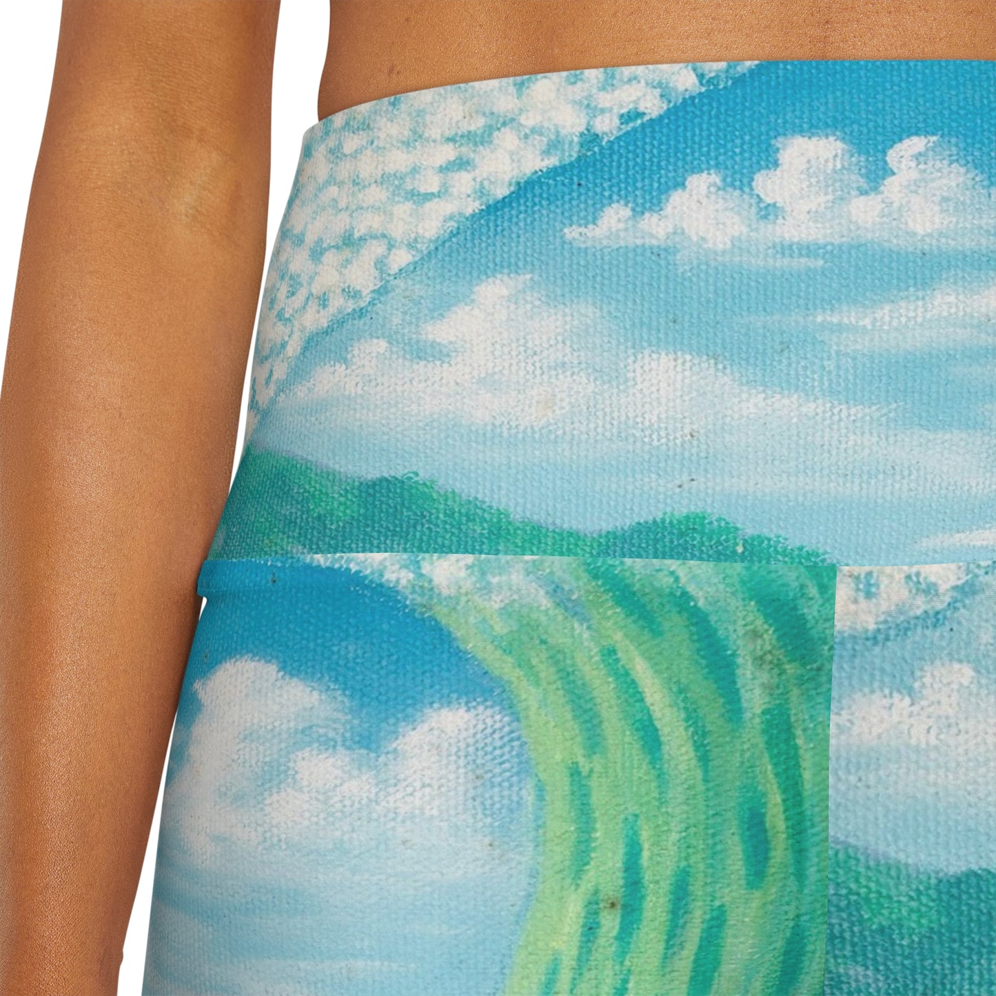 High Waisted Yoga Shorts (AOP)