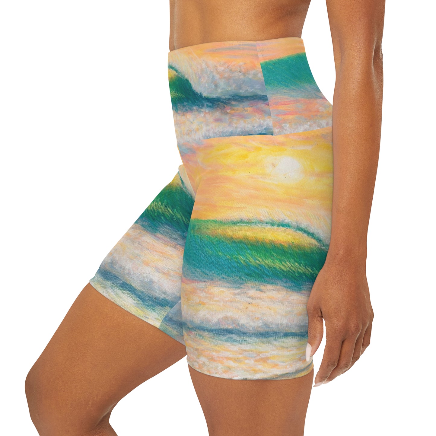 High Waisted Yoga Shorts (AOP)