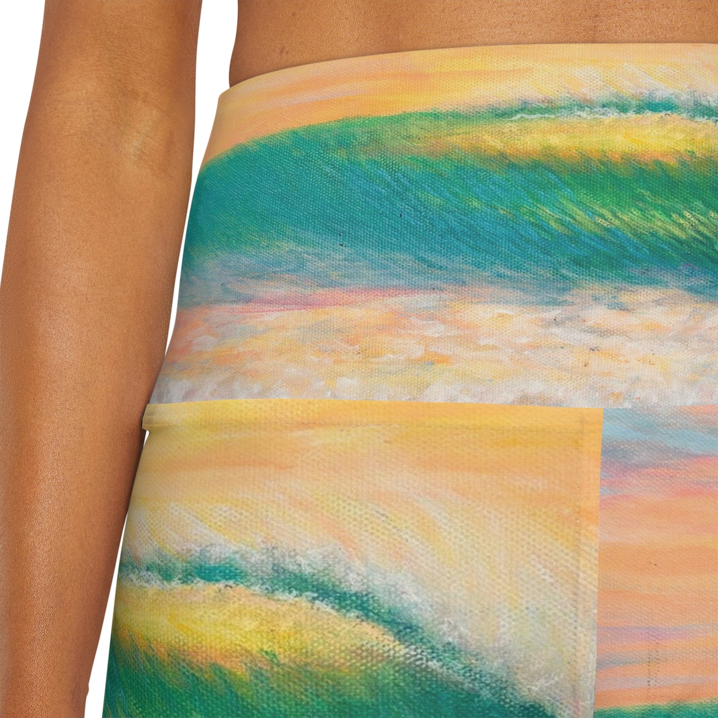 High Waisted Yoga Shorts (AOP)