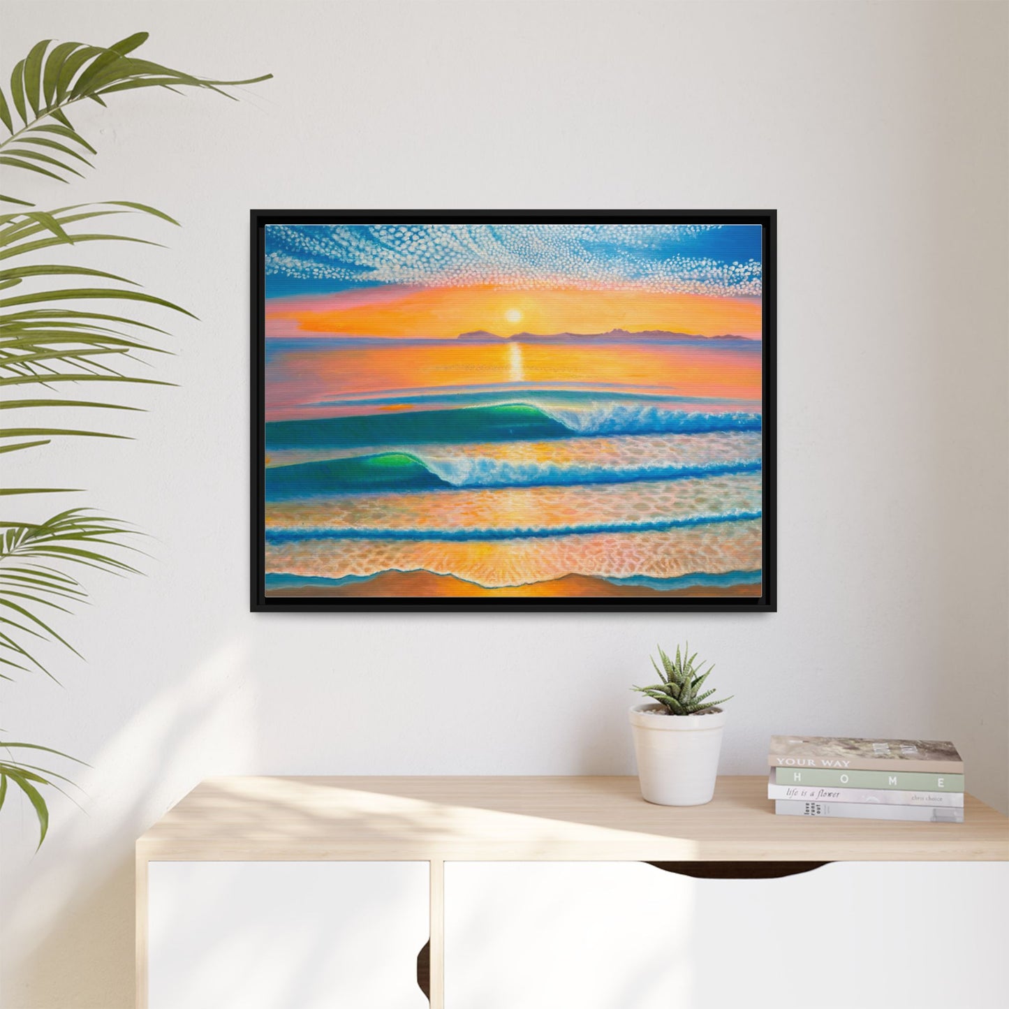Matte Canvas, Thalia Street, Framed (Multi-color)
