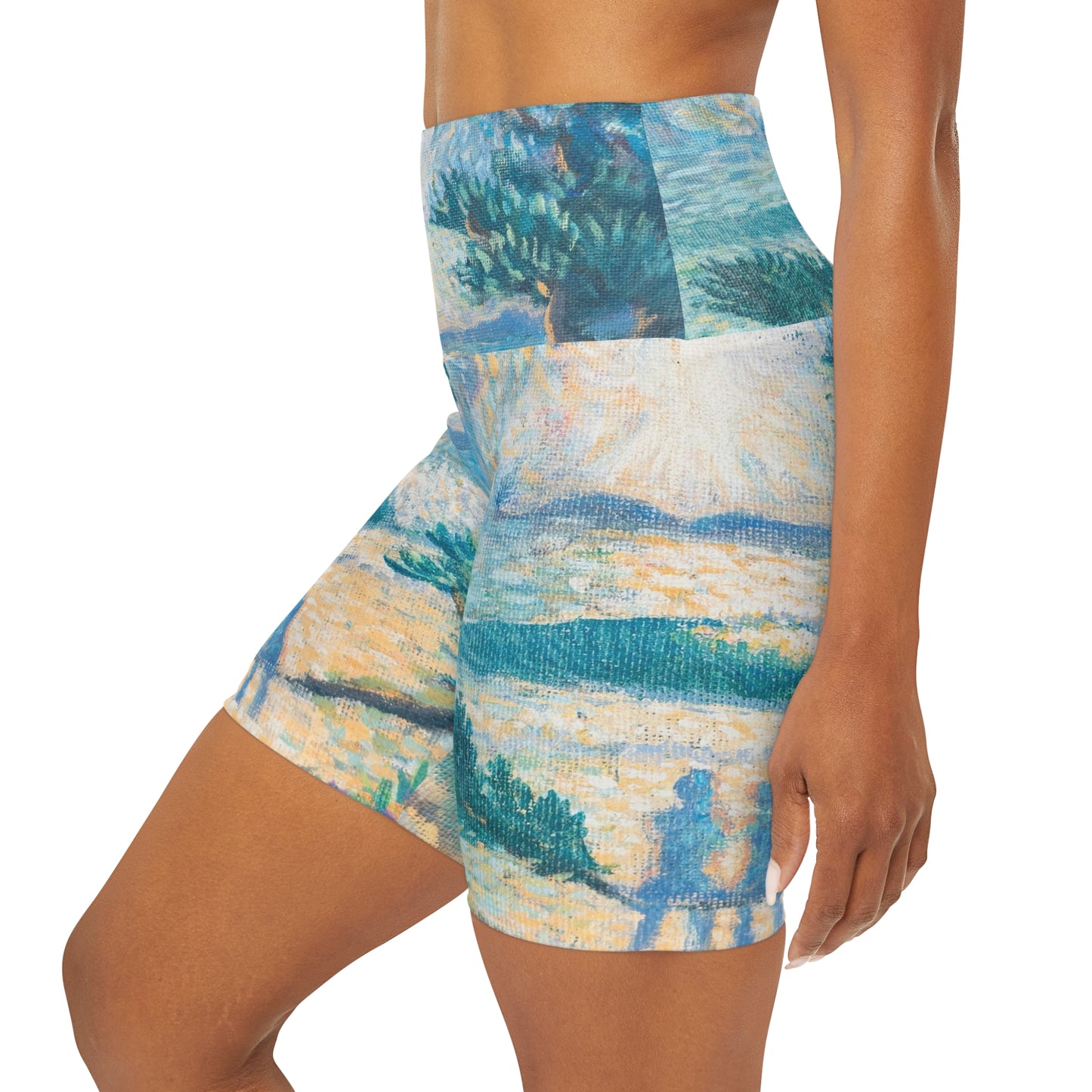 High Waisted Yoga Shorts (AOP)