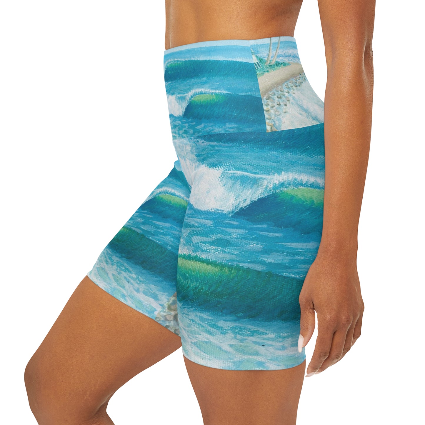 High Waisted Yoga Shorts (AOP)