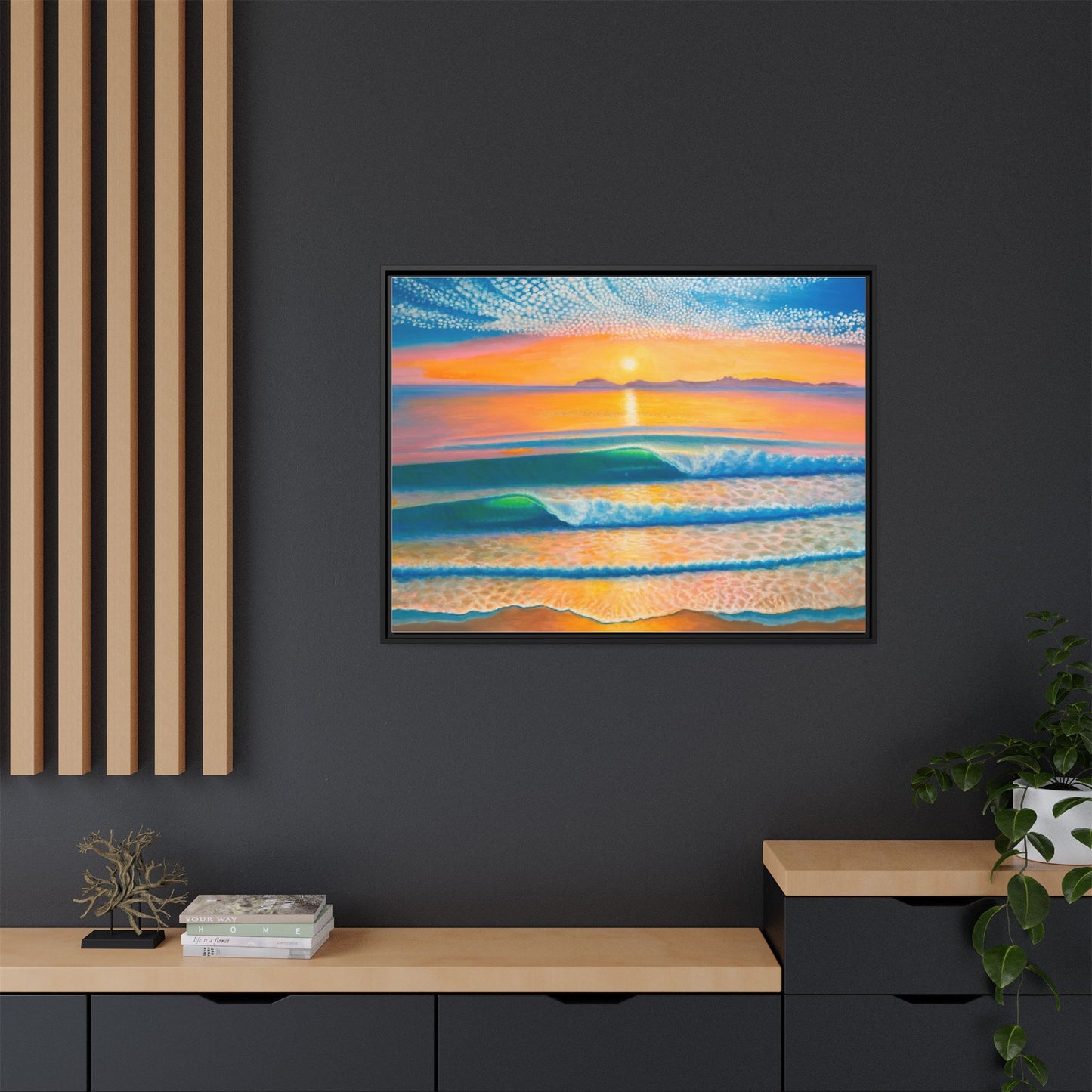Matte Canvas, Thalia Street, Framed (Multi-color)