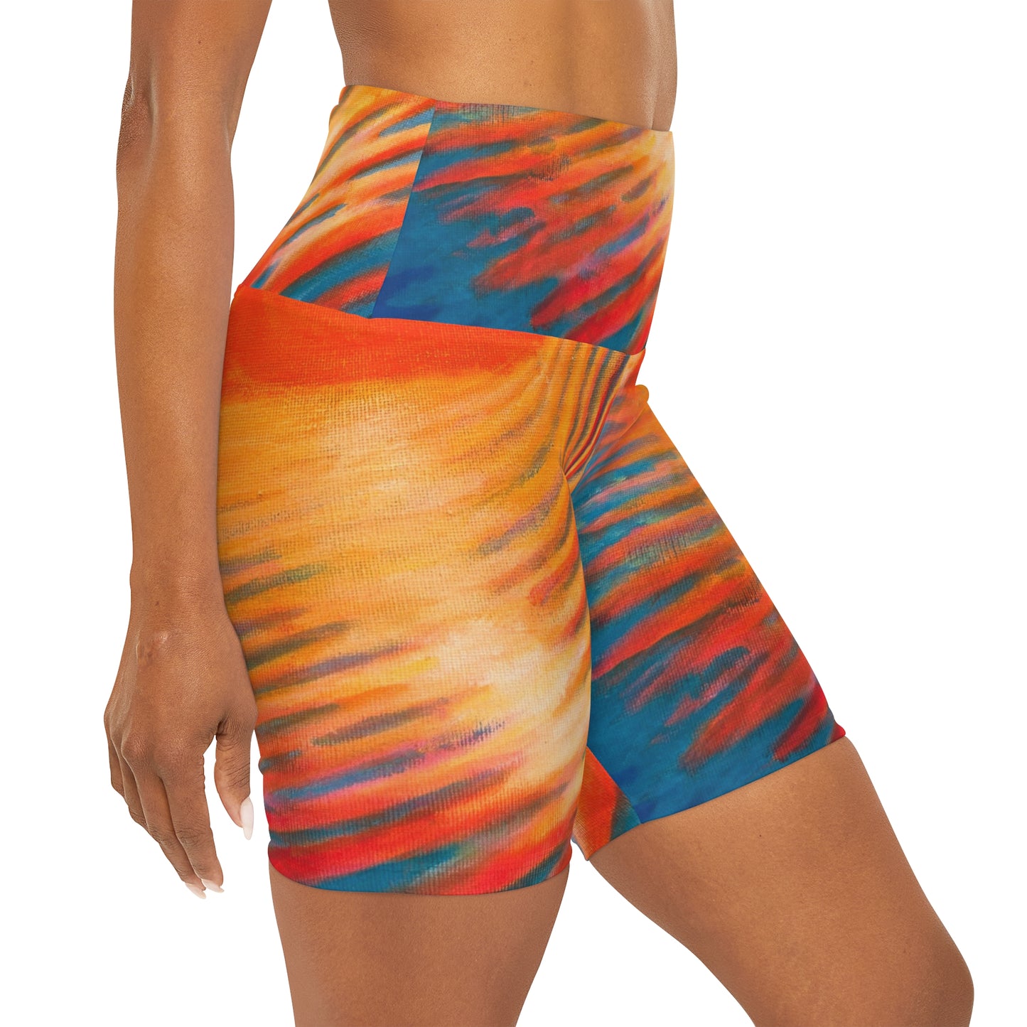 High Waisted Yoga Shorts (AOP)
