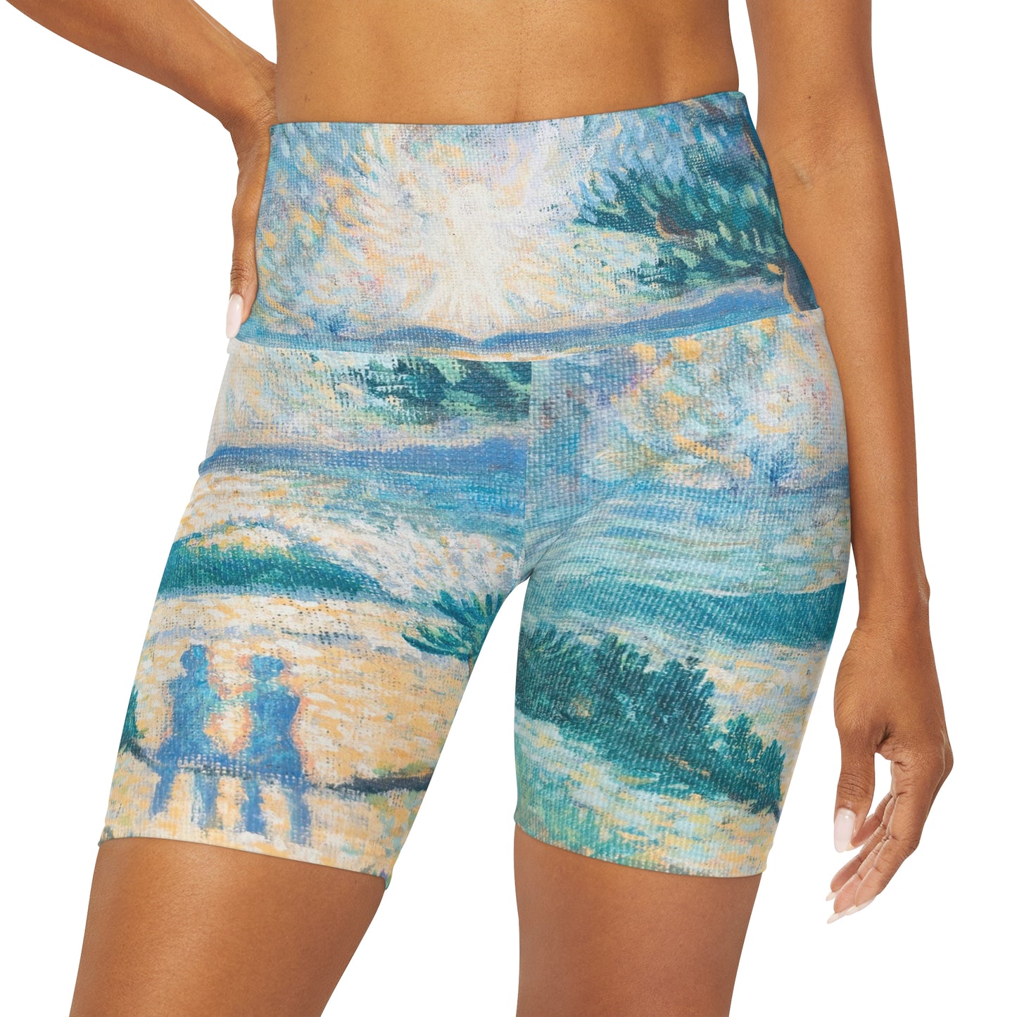High Waisted Yoga Shorts (AOP)