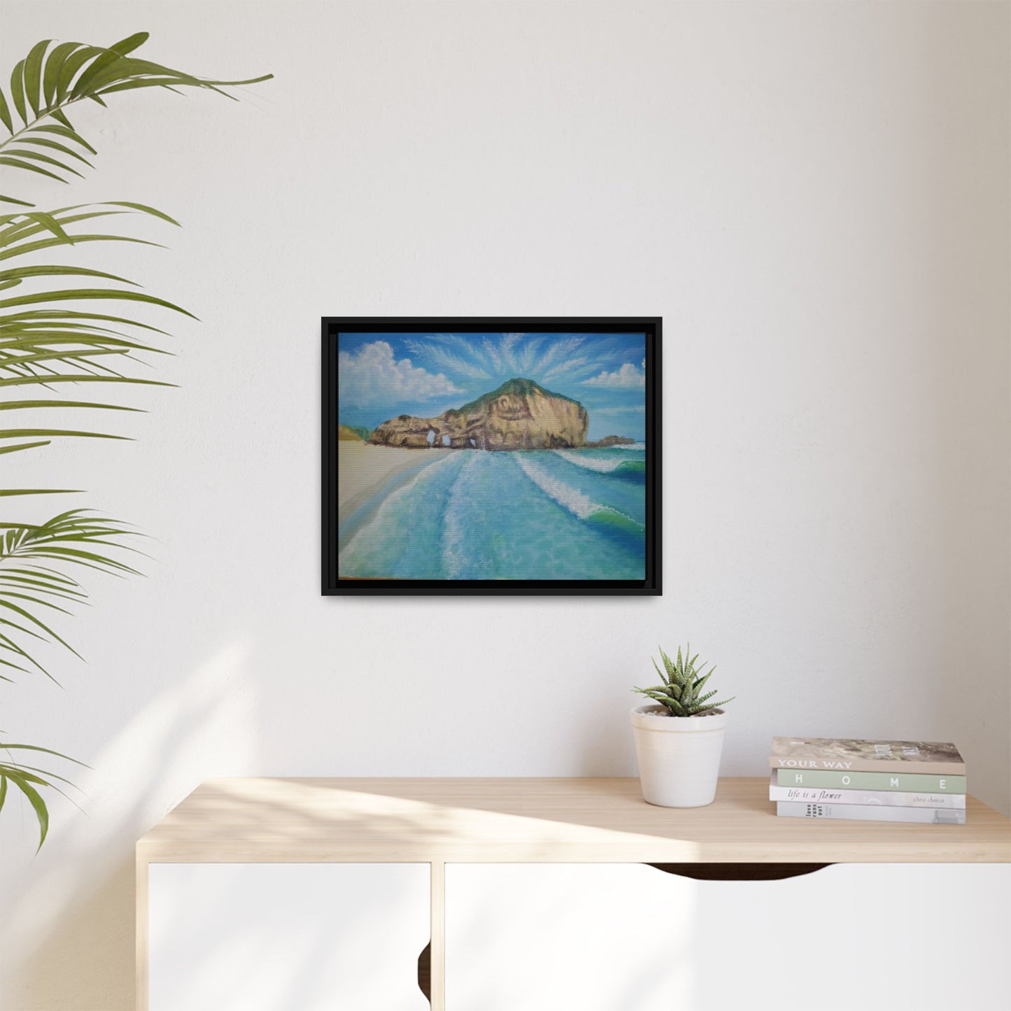 Matte Canvas, Three Arch Bay, Framed (Multi-color)