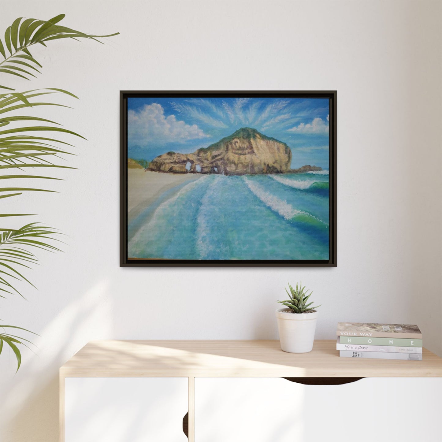 Matte Canvas, Three Arch Bay, Framed (Multi-color)