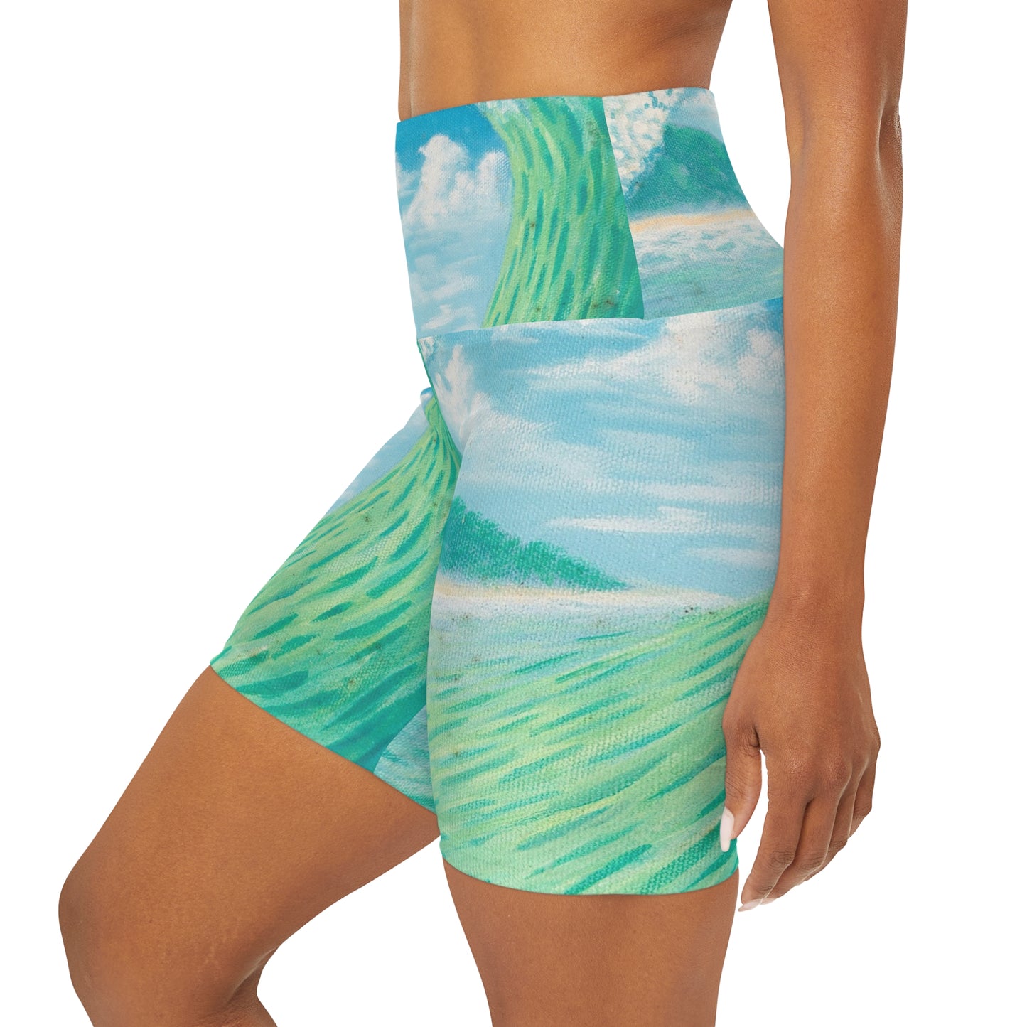 High Waisted Yoga Shorts (AOP)