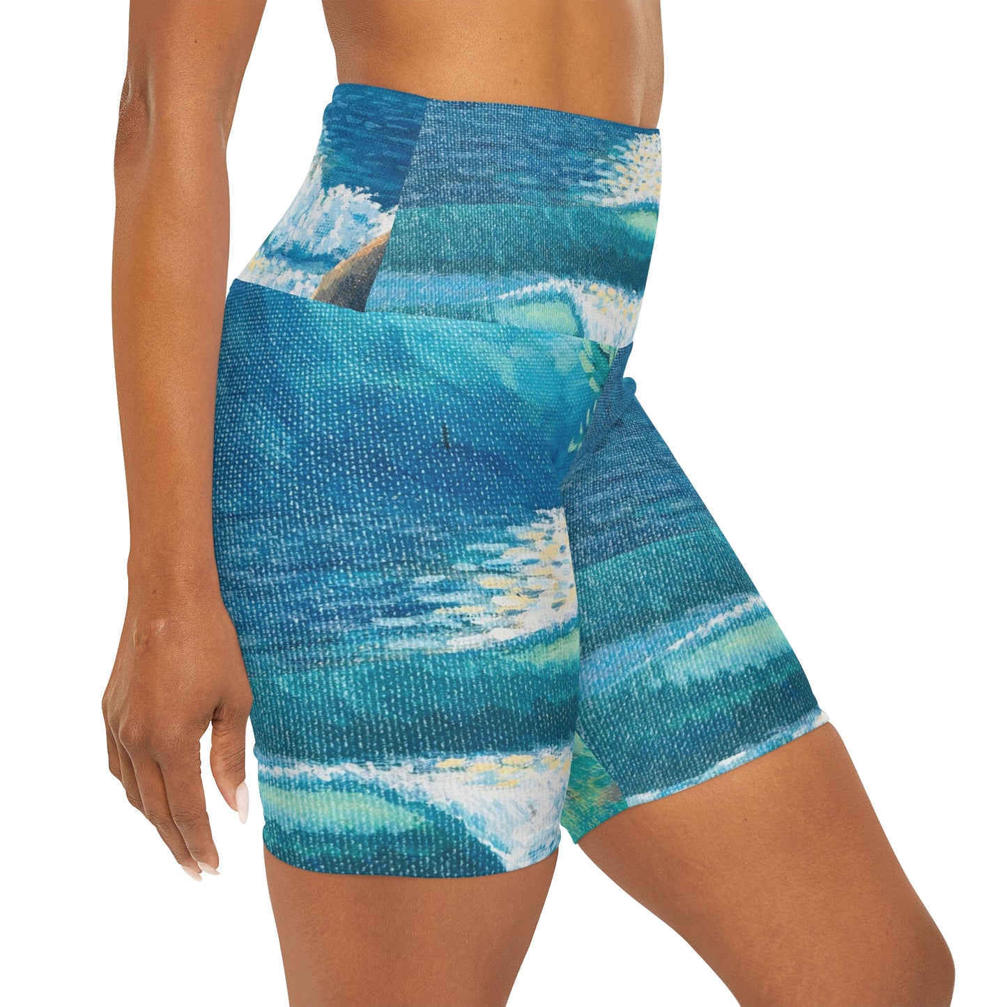 High Waisted Yoga Shorts (AOP)