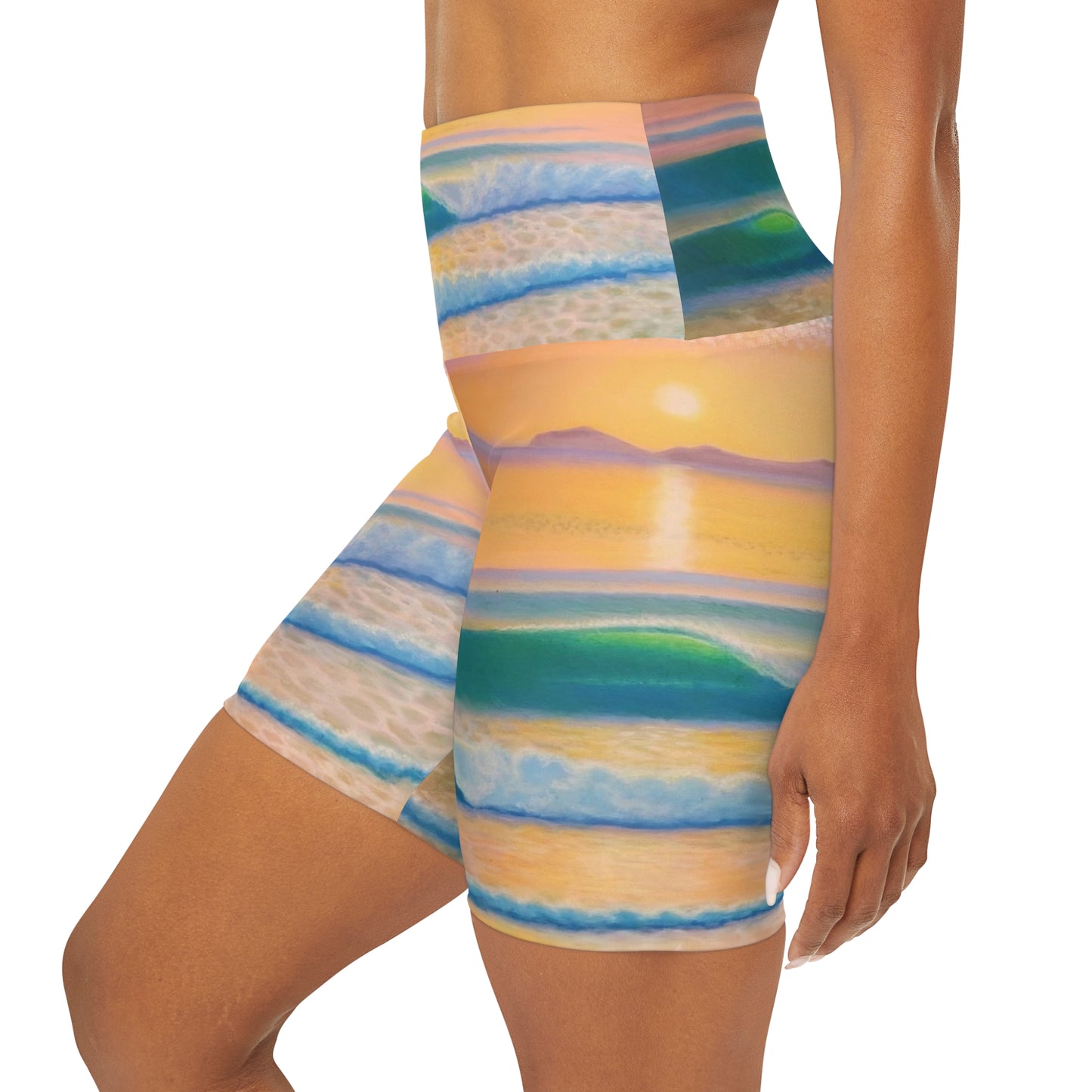 High Waisted Yoga Shorts (AOP)
