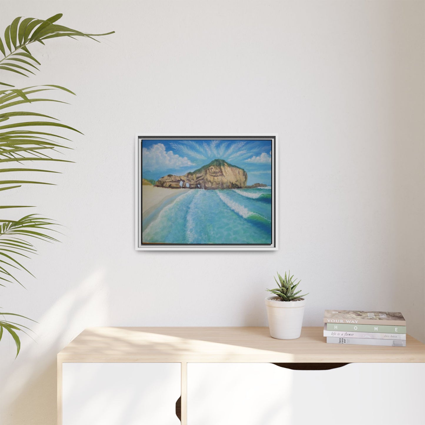 Matte Canvas, Three Arch Bay, Framed (Multi-color)