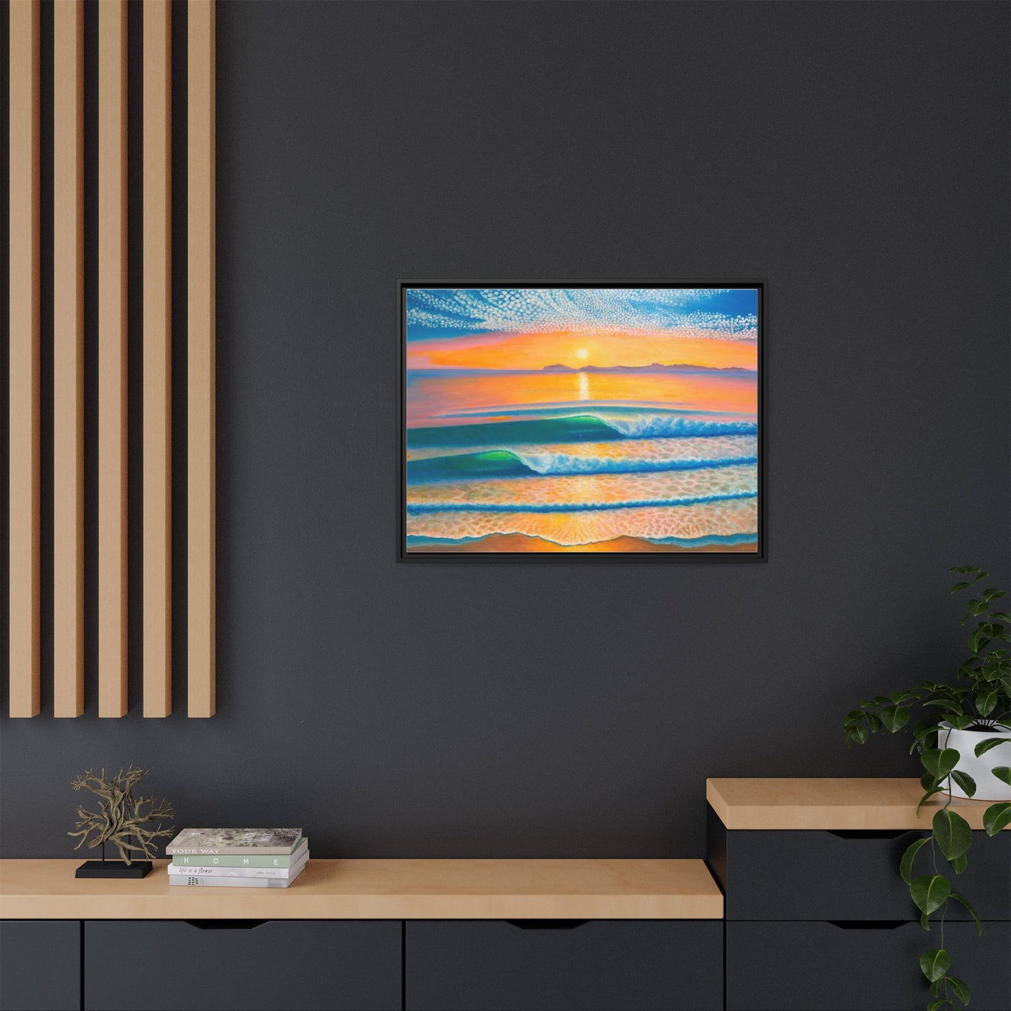 Matte Canvas, Thalia Street, Framed (Multi-color)
