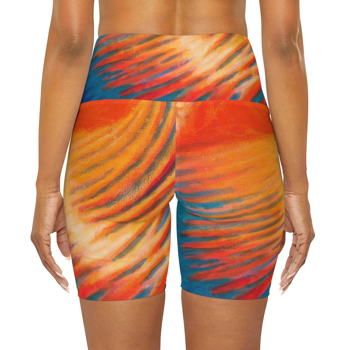 High Waisted Yoga Shorts (AOP)
