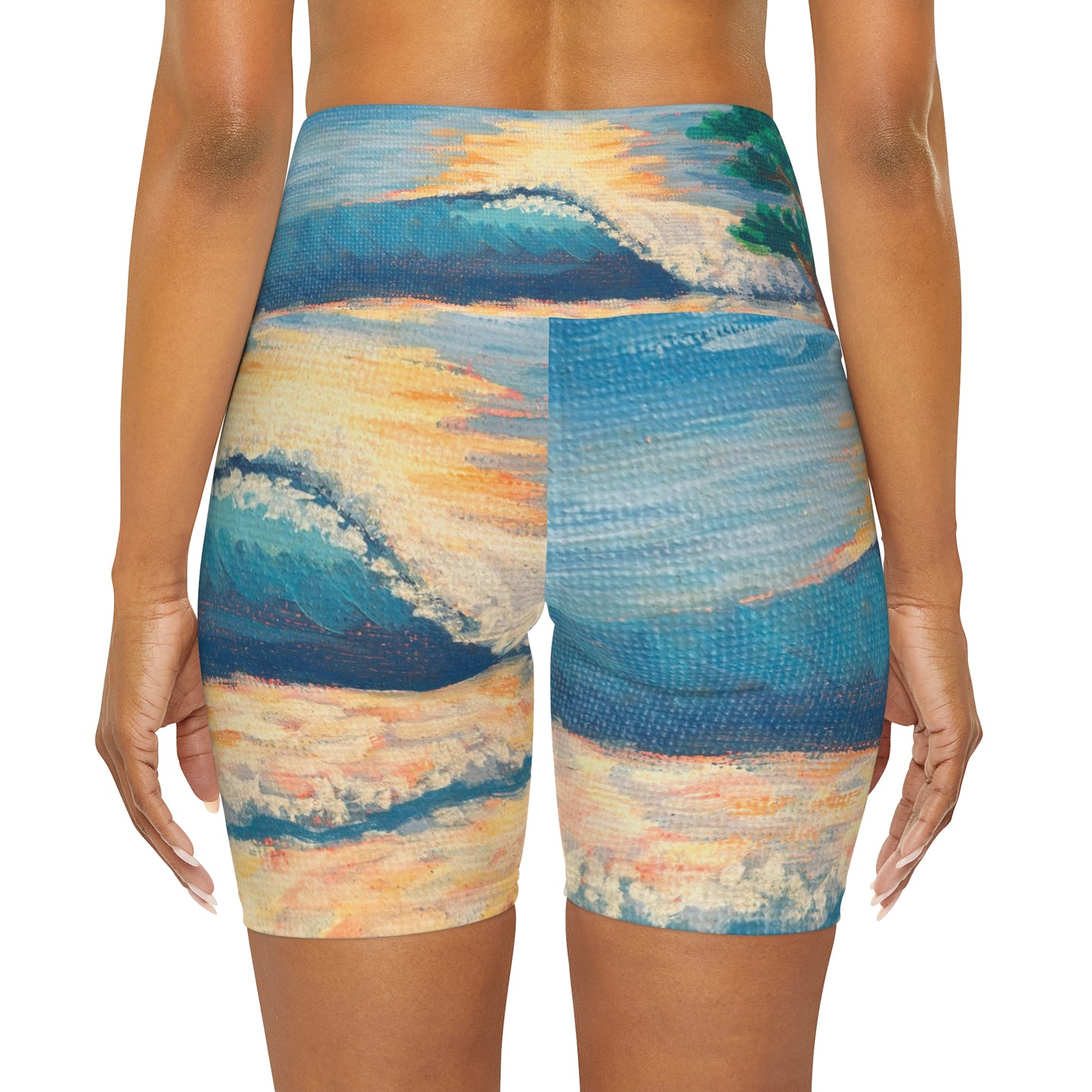 High Waisted Yoga Shorts (AOP)