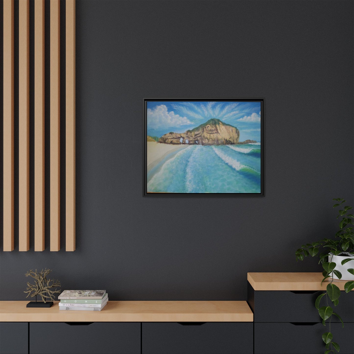 Matte Canvas, Three Arch Bay, Framed (Multi-color)