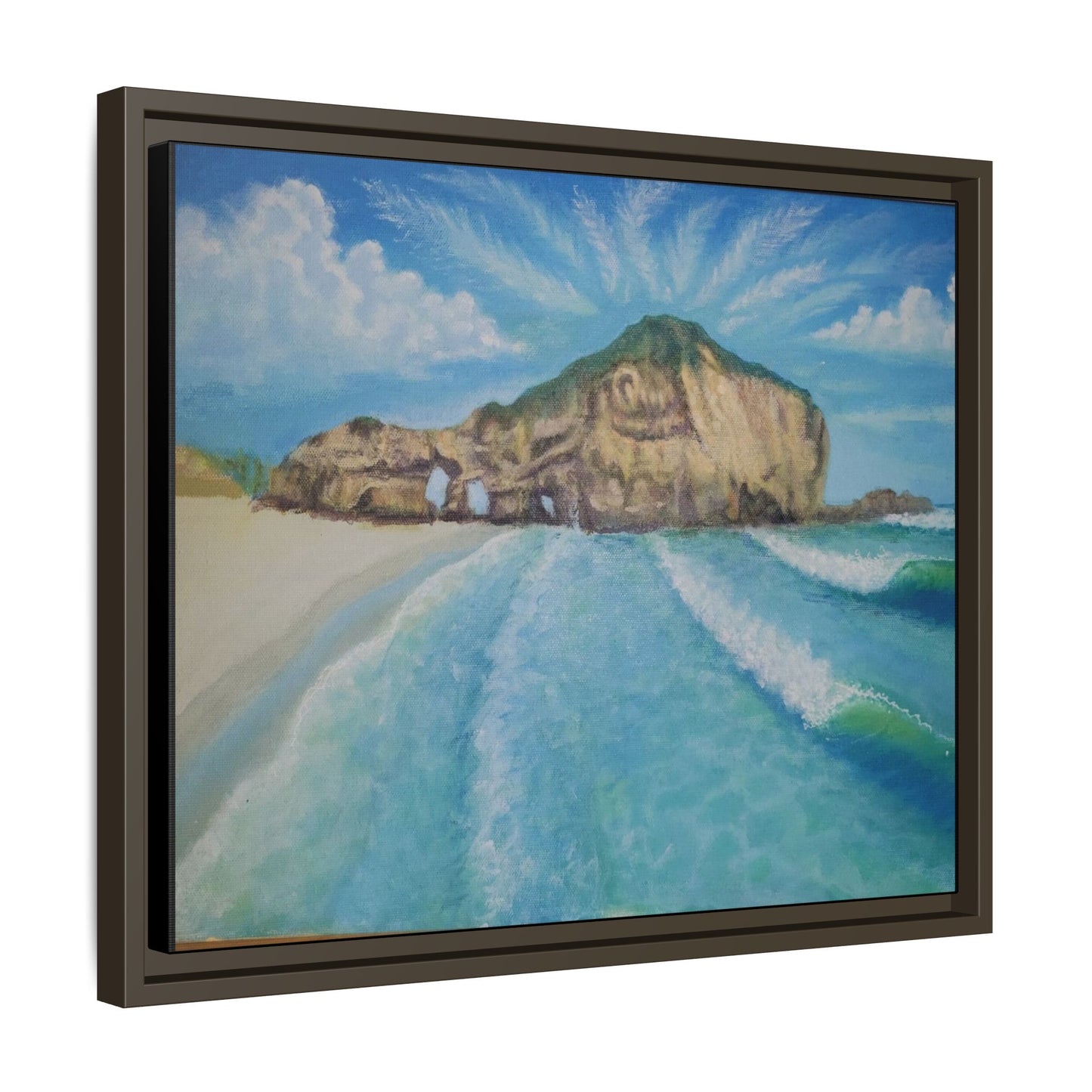 Matte Canvas, Three Arch Bay, Framed (Multi-color)