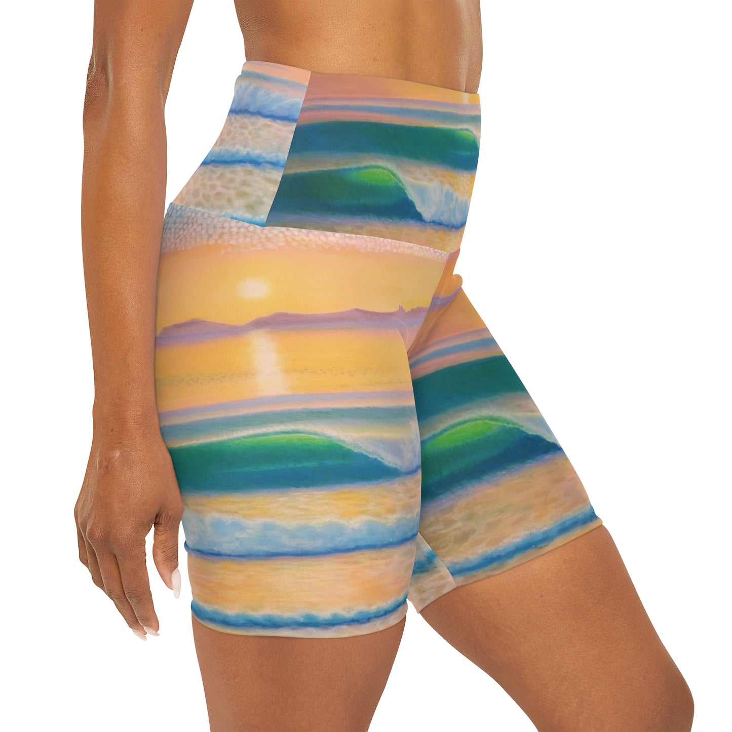 High Waisted Yoga Shorts (AOP)