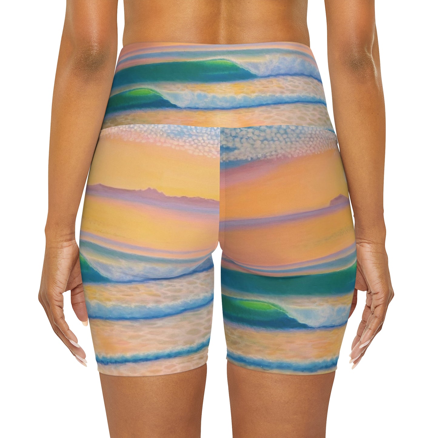 High Waisted Yoga Shorts (AOP)