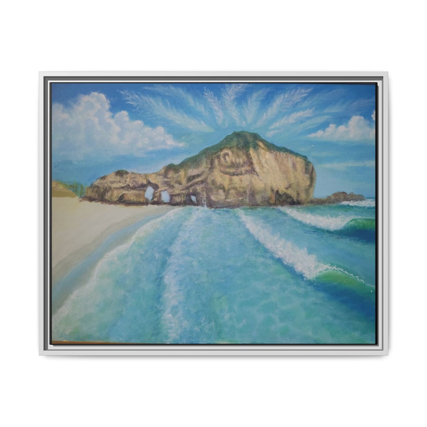 Matte Canvas, Three Arch Bay, Framed (Multi-color)