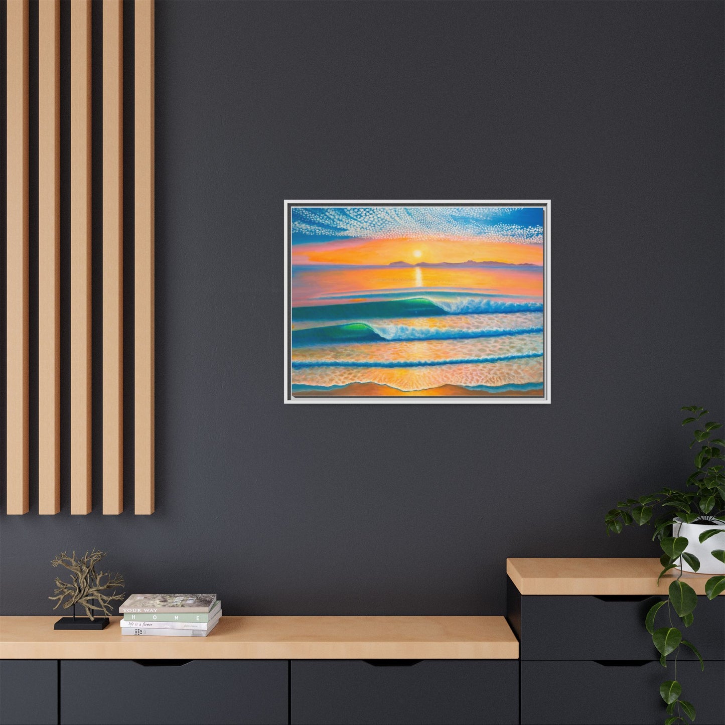 Matte Canvas, Thalia Street, Framed (Multi-color)