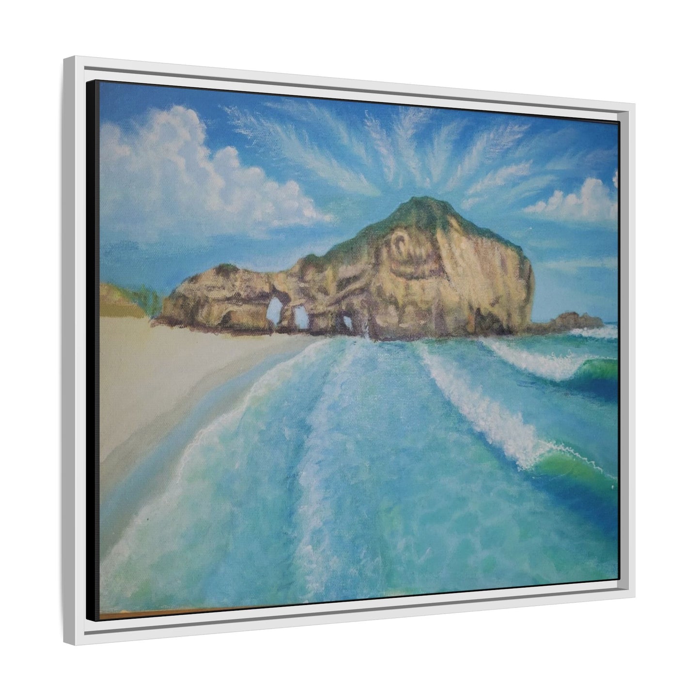 Matte Canvas, Three Arch Bay, Framed (Multi-color)