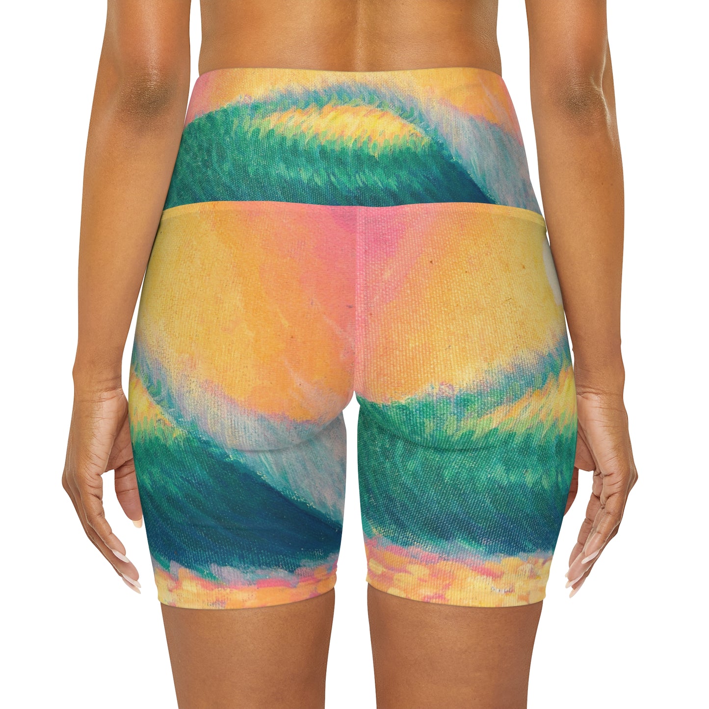 High Waisted Yoga Shorts (AOP)