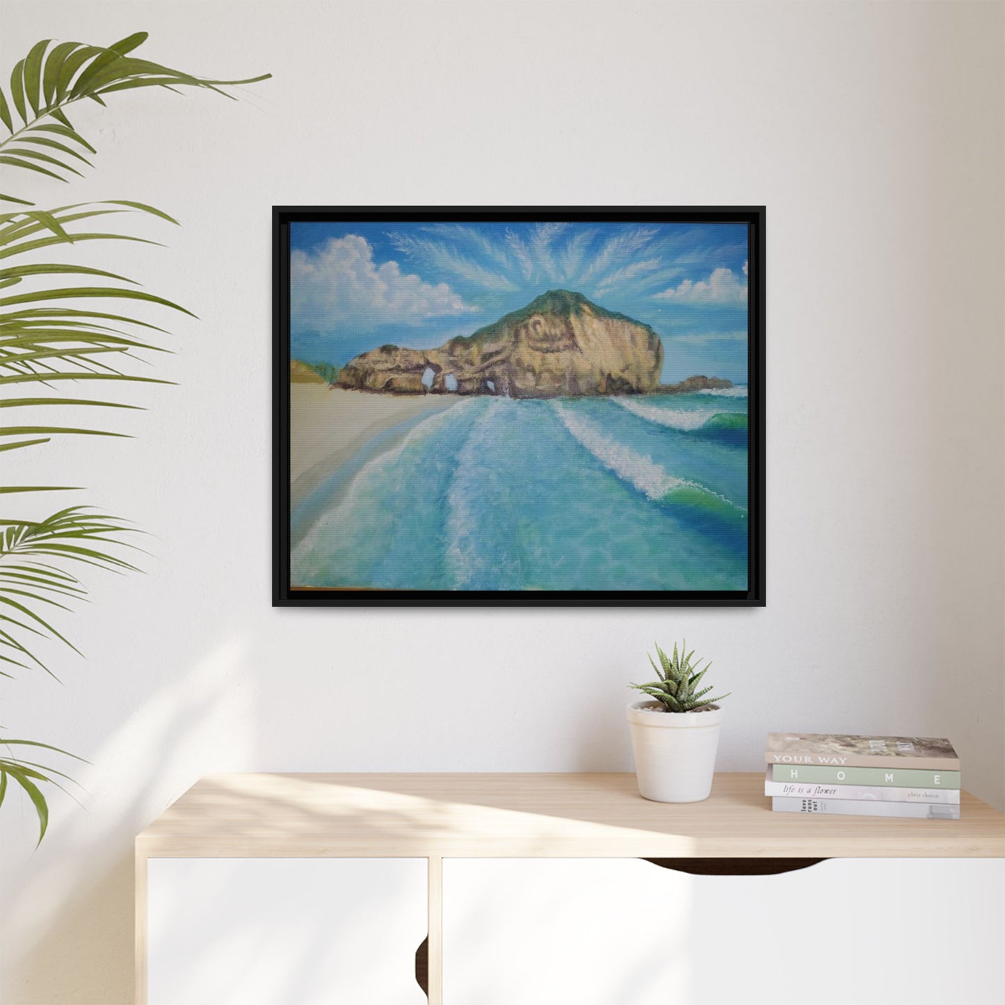 Matte Canvas, Three Arch Bay, Framed (Multi-color)