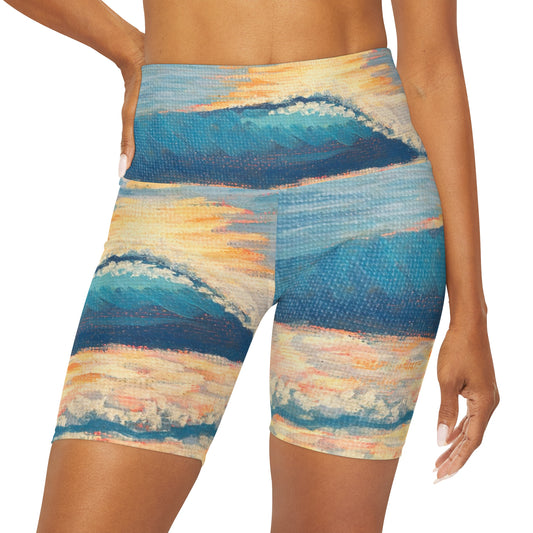 High Waisted Yoga Shorts (AOP)