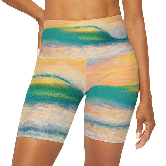 High Waisted Yoga Shorts (AOP)