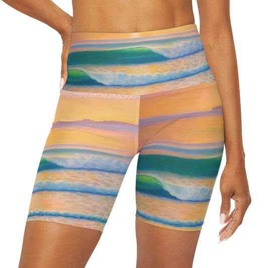 High Waisted Yoga Shorts (AOP)