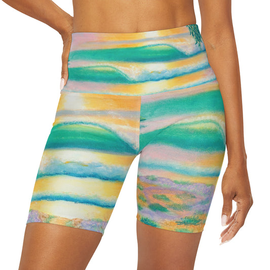 High Waisted Yoga Shorts (AOP)