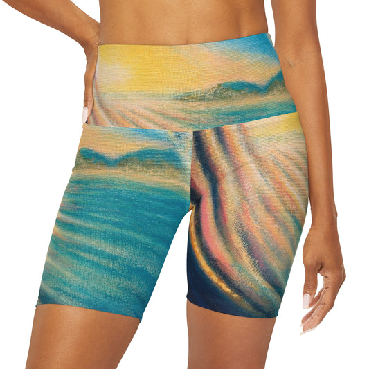 High Waisted Yoga Shorts (AOP)