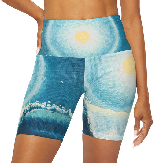 High Waisted Yoga Shorts (AOP)