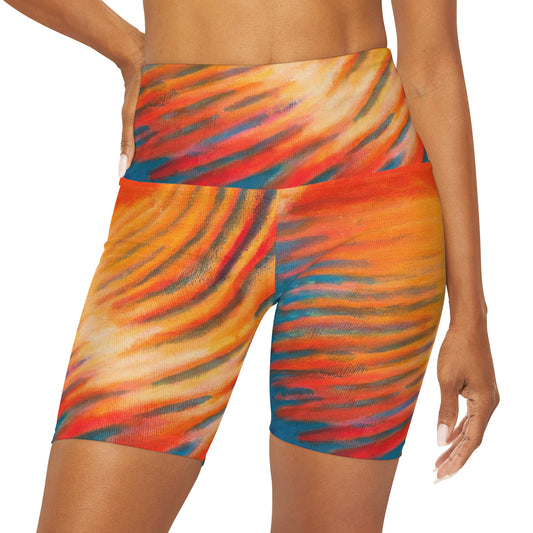 High Waisted Yoga Shorts (AOP)