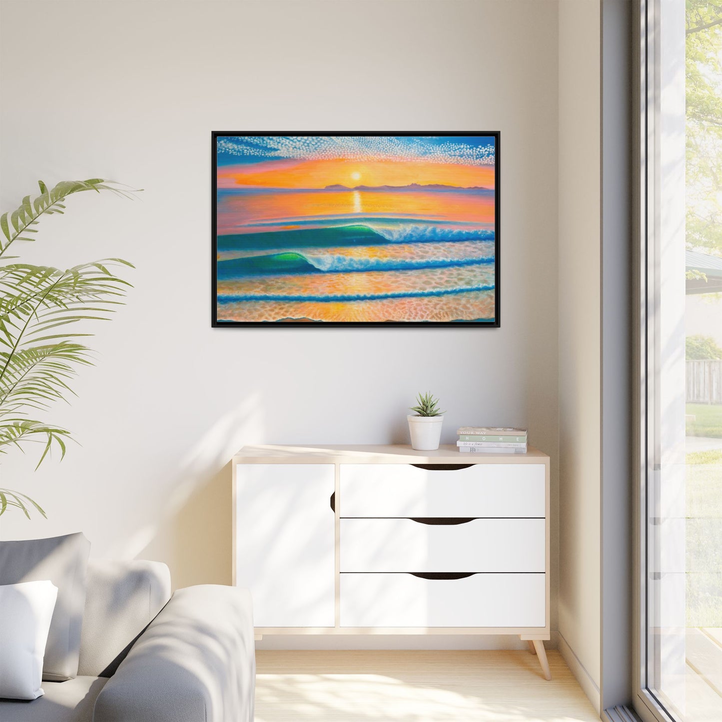 Matte Canvas, Thalia Street, Framed (Multi-color)