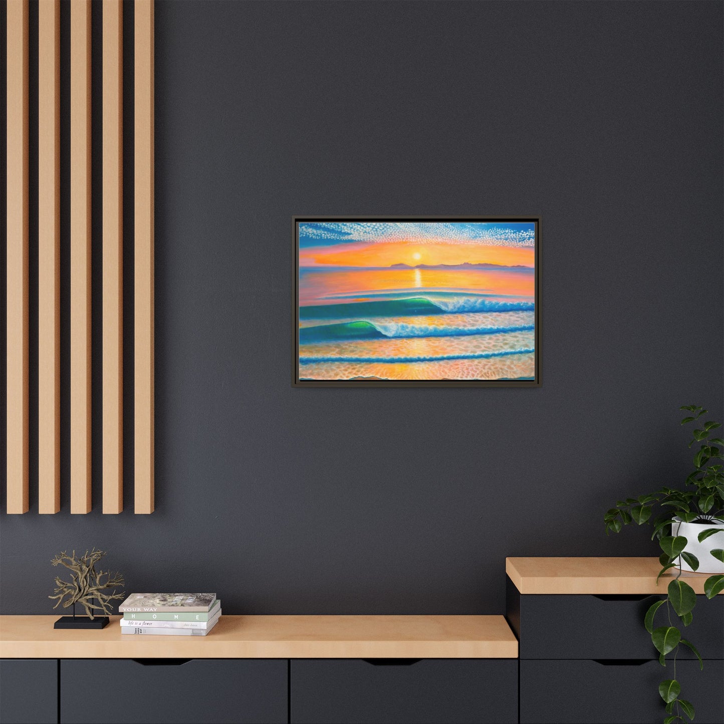Matte Canvas, Thalia Street, Framed (Multi-color)