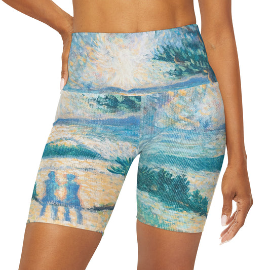 High Waisted Yoga Shorts (AOP)
