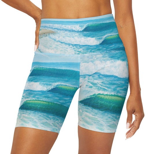 High Waisted Yoga Shorts (AOP)
